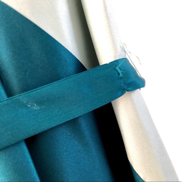 BCBG silk color block adjustable strap slip dress with belt - Picture 5 of 7